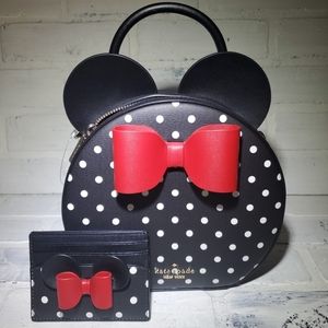 Disney Kate Spade Bundle, Minnie Mouse Crossbody Bag with card holder